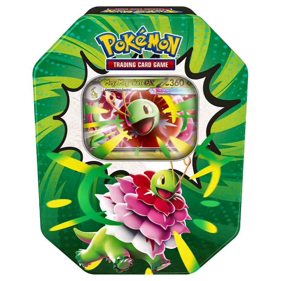 Pokemon Ascended Heroes Tin - Mega Meganium ex design (4 booster packs + promo)
