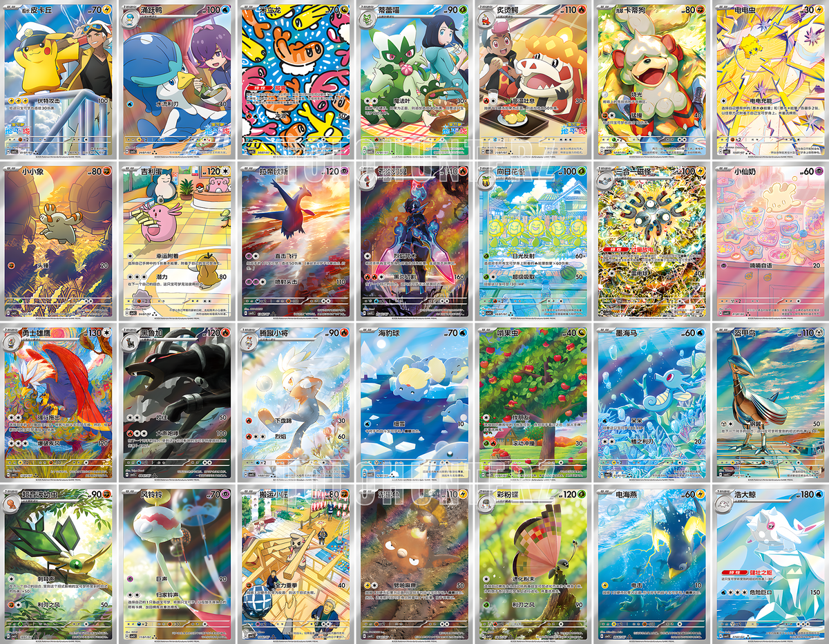 Gem Pack Vol. 5 (CBB5C) all 28 illustration rare hits sorted by market value, Captain Pikachu first