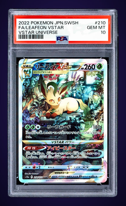 PSA 10 Leafeon VSTAR #210 (2022 Japanese VSTAR Universe) graded slab