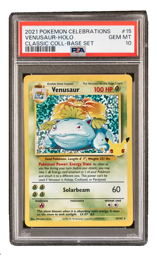 PSA 10 Venusaur Holo #15 (2021 Celebrations Classic Collection) graded slab