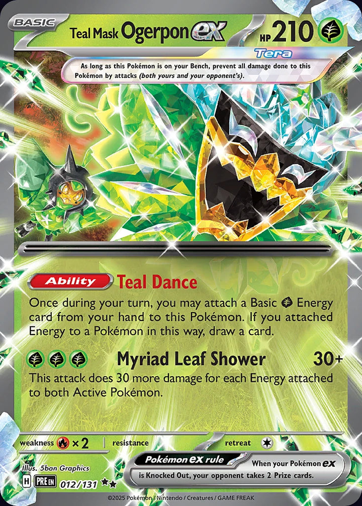Teal Mask Ogerpon ex 12 Double Rare (ex) - EN-sv8pt5 card