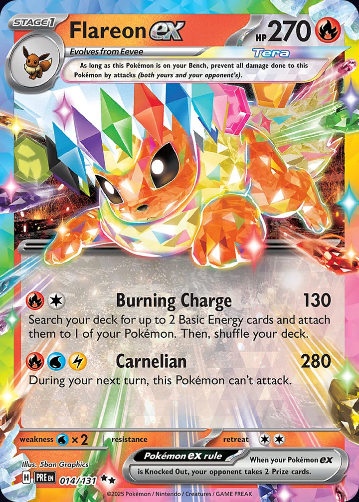 Flareon ex 14 Double Rare (ex) - EN-sv8pt5 card