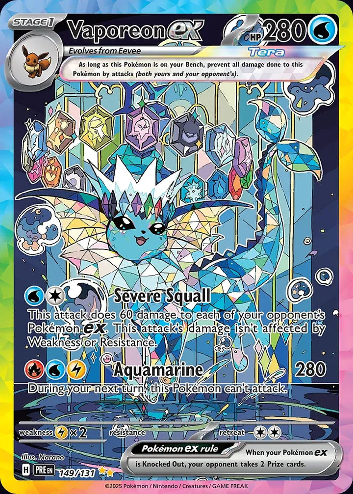 Vaporeon ex 149 Special Illustration Rare - EN-sv8pt5 card