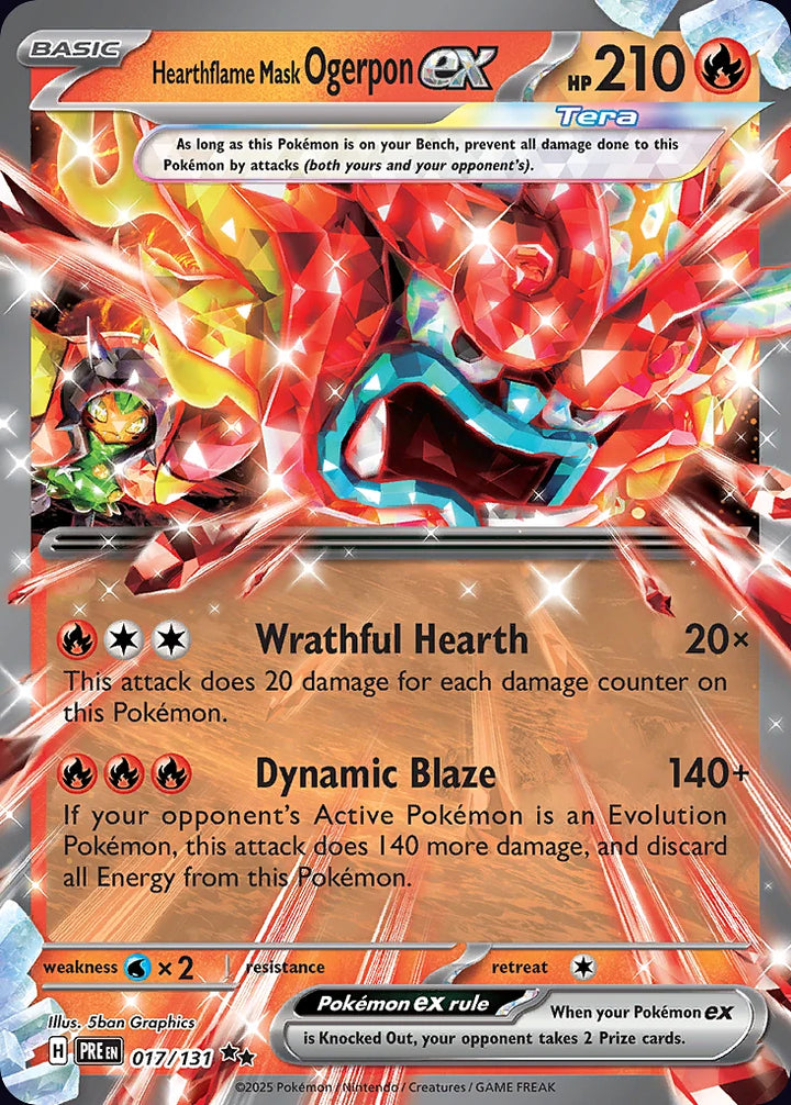 Hearthflame Mask Ogerpon ex 17 Double Rare (ex) - EN-sv8pt5 card