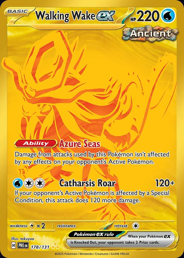 Walking Wake ex 178 Hyper Rare (gold) - EN-sv8pt5 card