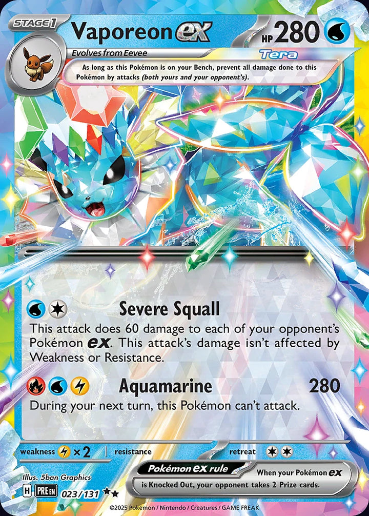 Vaporeon ex 23 Double Rare (ex) - EN-sv8pt5 card