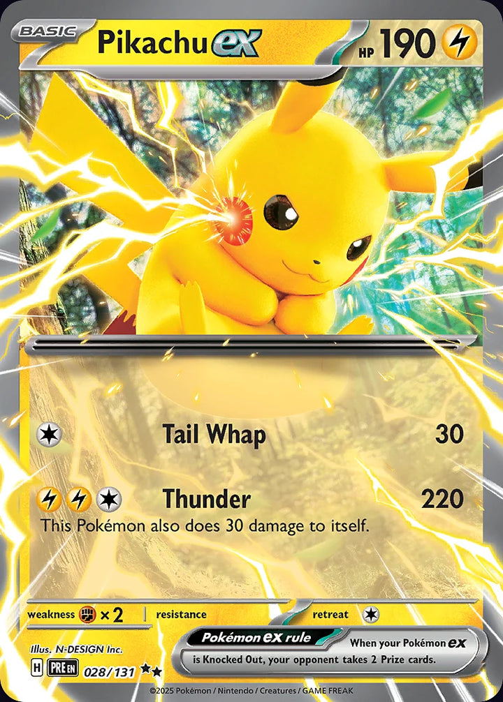 Pikachu ex 28 Double Rare (ex) - EN-sv8pt5 card