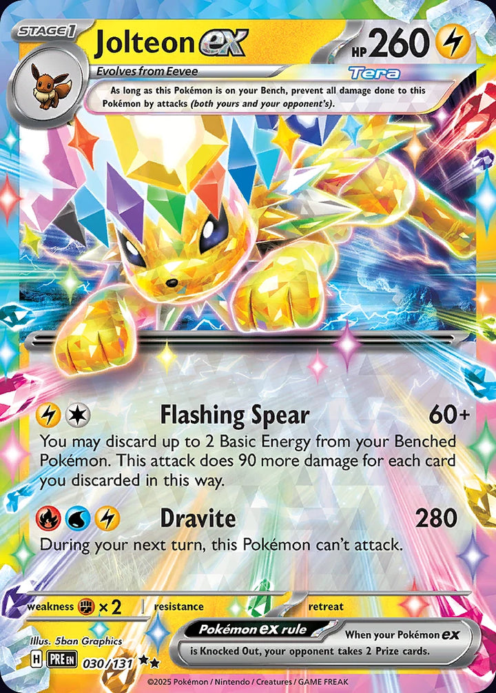 Jolteon ex 30 Double Rare (ex) - EN-sv8pt5 card