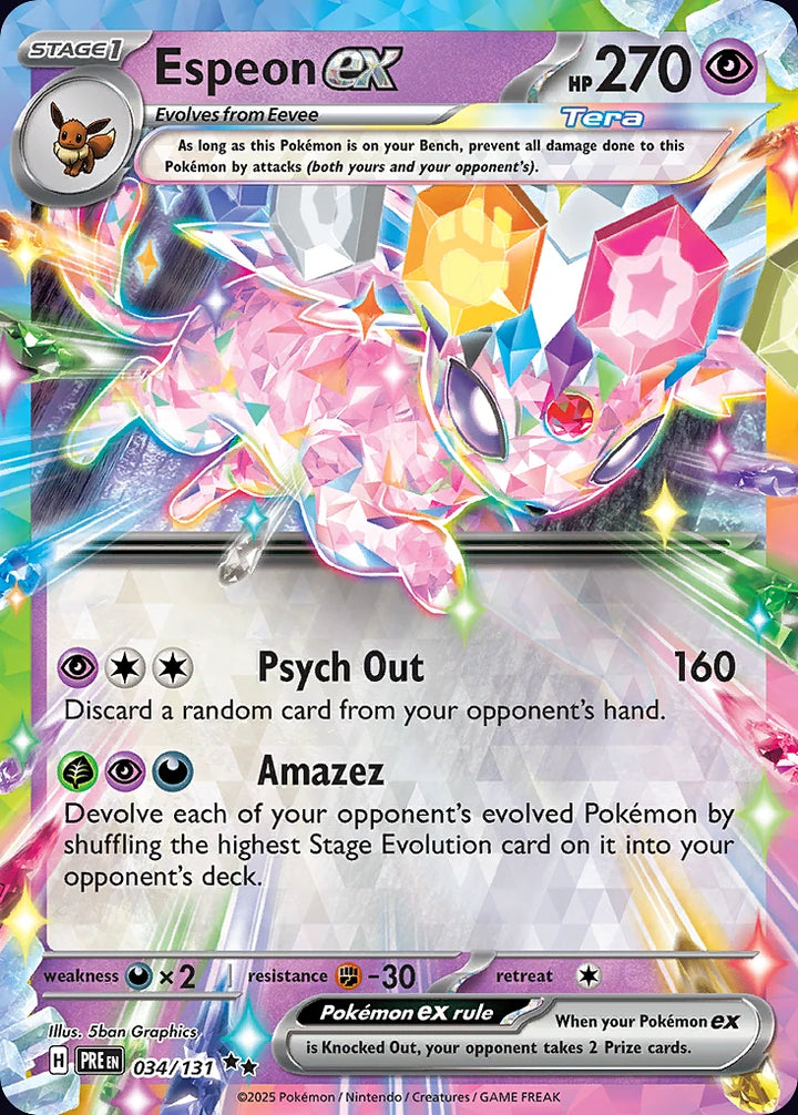 Espeon ex 34 Double Rare (ex) - EN-sv8pt5 card