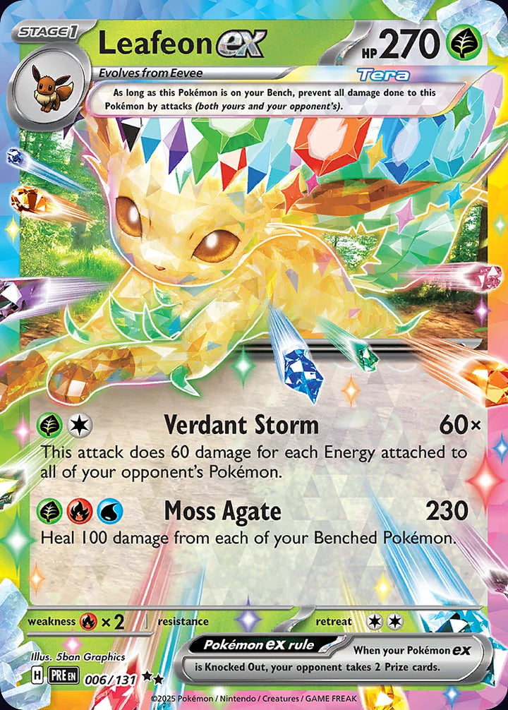 Leafeon ex 6 Double Rare (ex) - EN-sv8pt5 card