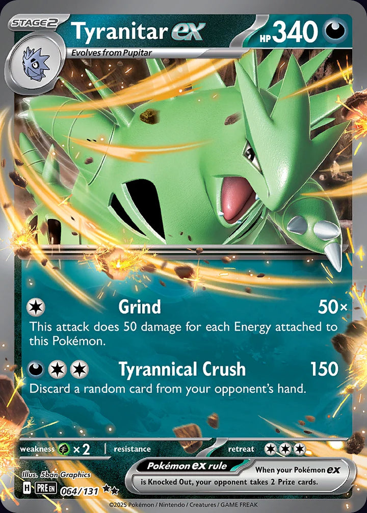Tyranitar ex 64 Double Rare (ex) - EN-sv8pt5 card