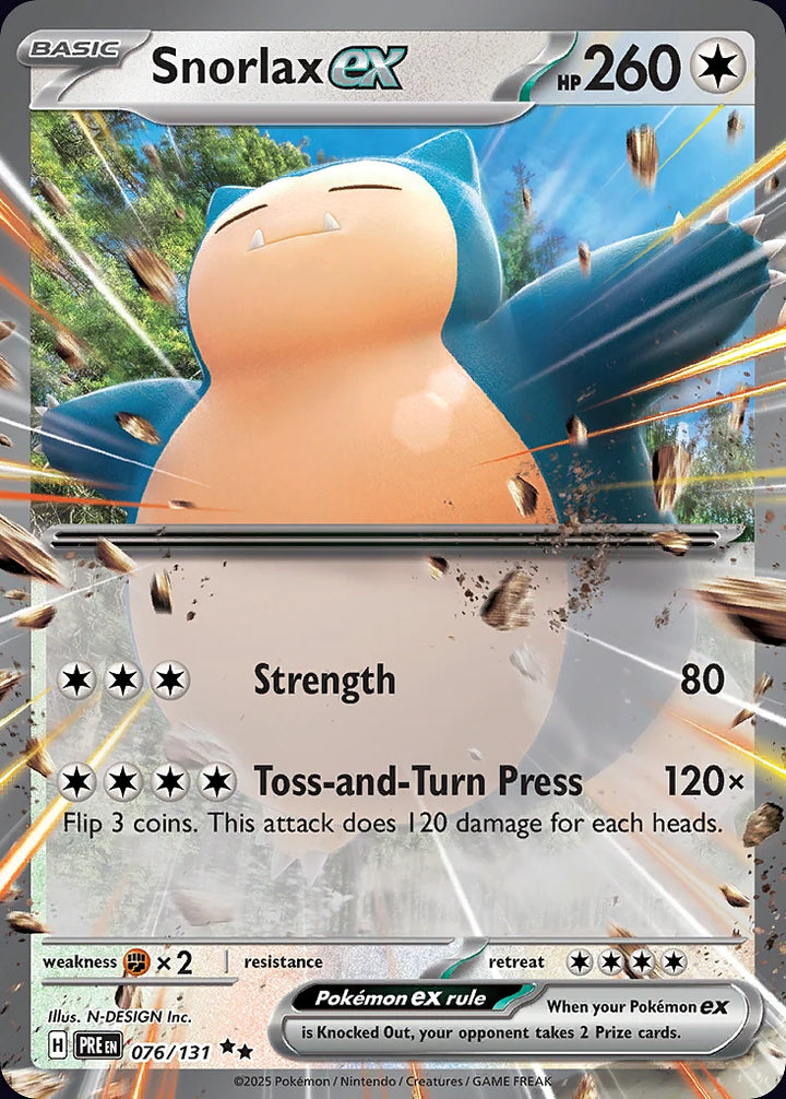 Snorlax ex 76 Double Rare (ex) - EN-sv8pt5 card