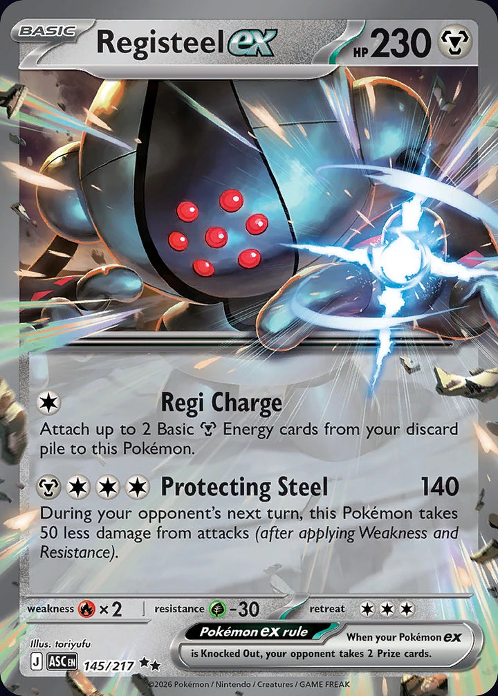 Registeel ex 145 Double Rare (ex) - EN-me2pt5 card