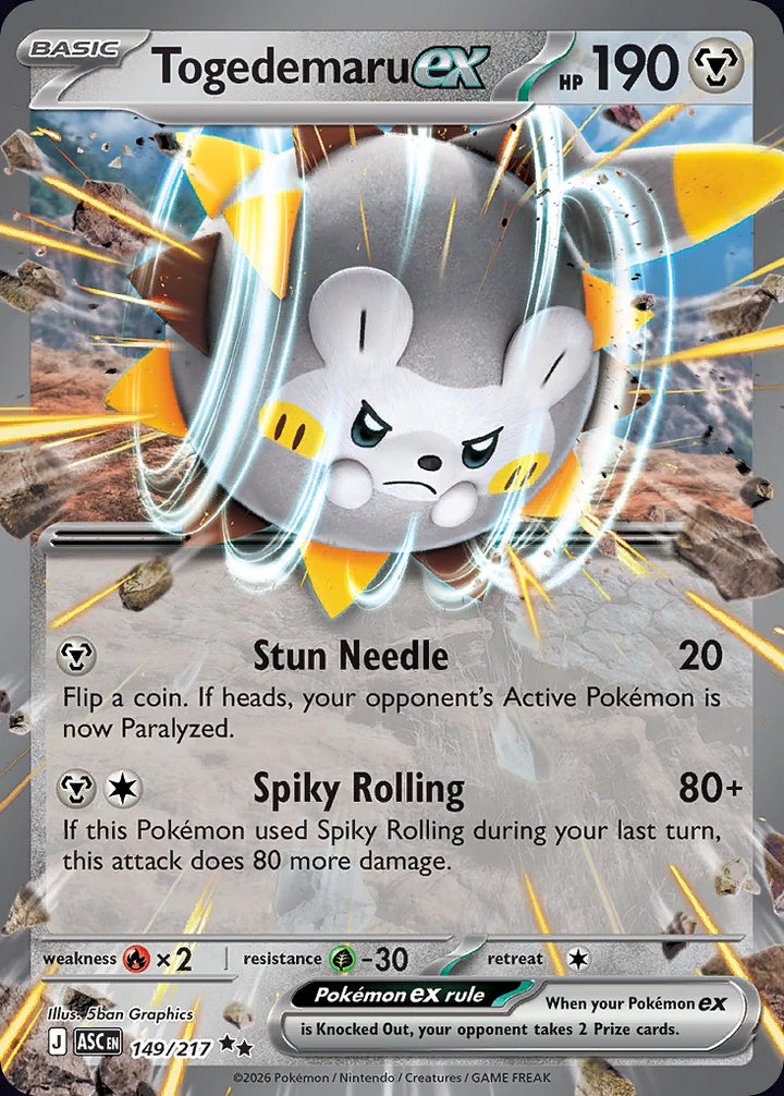 Togedemaru ex 149 Double Rare (ex) - EN-me2pt5 card