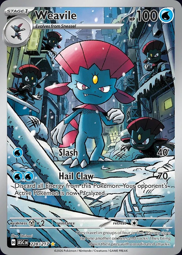 Weavile 228 Illustration Rare - EN-me2pt5 card