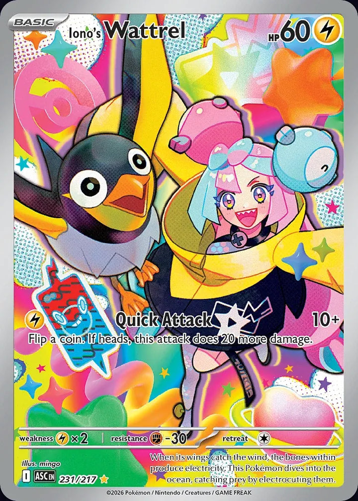 Iono's Wattrel 231 Illustration Rare - EN-me2pt5 card