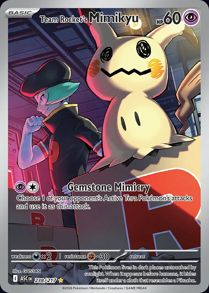 Team Rocket's Mimikyu 238 Illustration Rare - EN-me2pt5 card