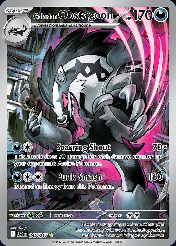 Galarian Obstagoon 245 Illustration Rare - EN-me2pt5 card