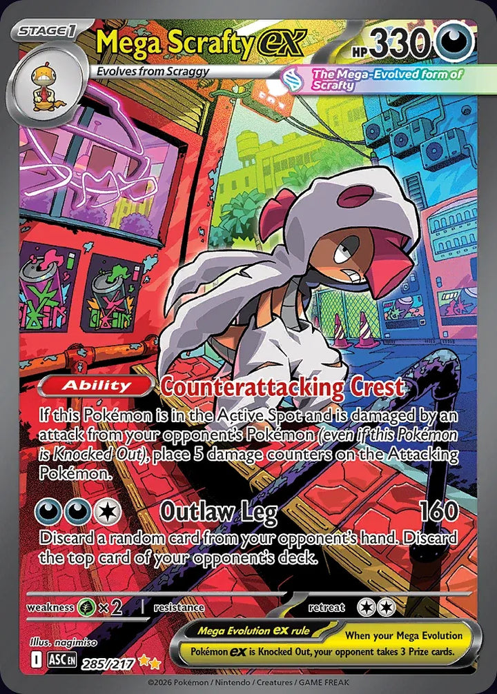 Mega Scrafty ex 285 Special Illustration Rare - EN-me2pt5 card