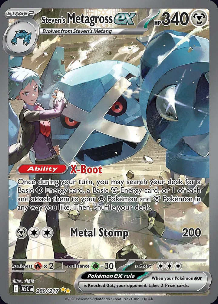 Steven's Metagross ex 289 Special Illustration Rare - EN-me2pt5 card