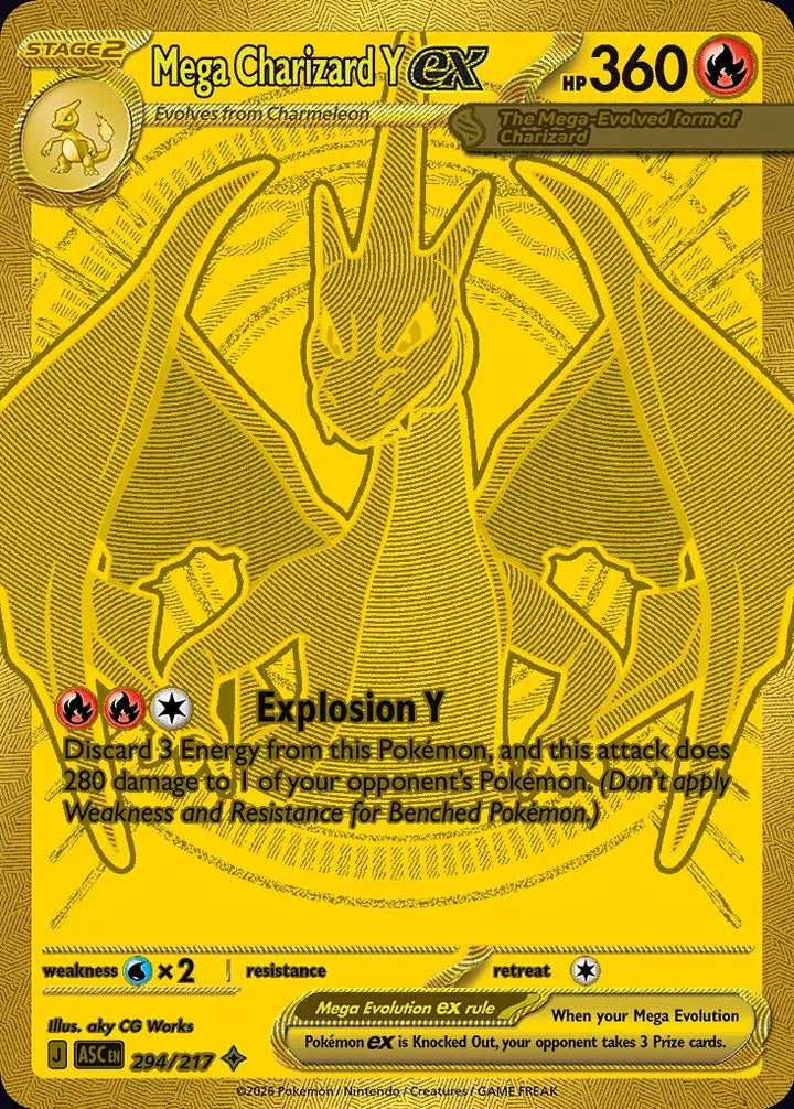 Mega Charizard Y ex 294 Mega Hyper Rare (gold) - EN-me2pt5 card