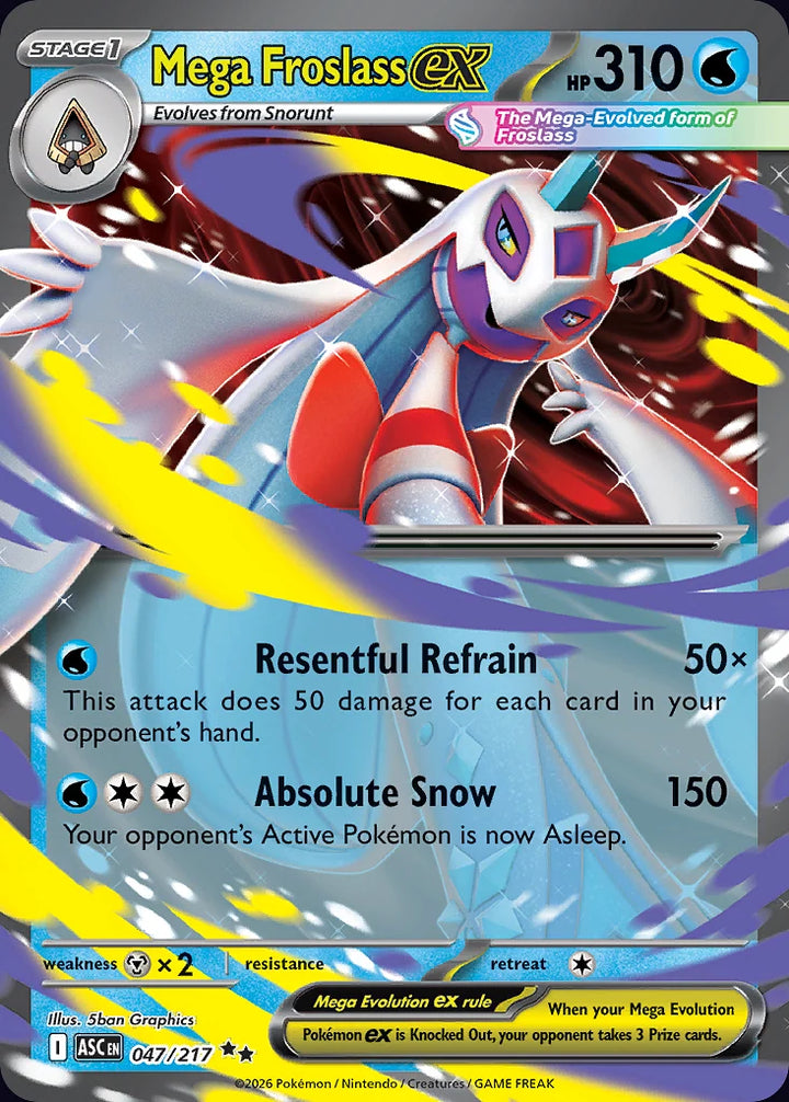 Mega Froslass ex 47 Double Rare (ex) - EN-me2pt5 card