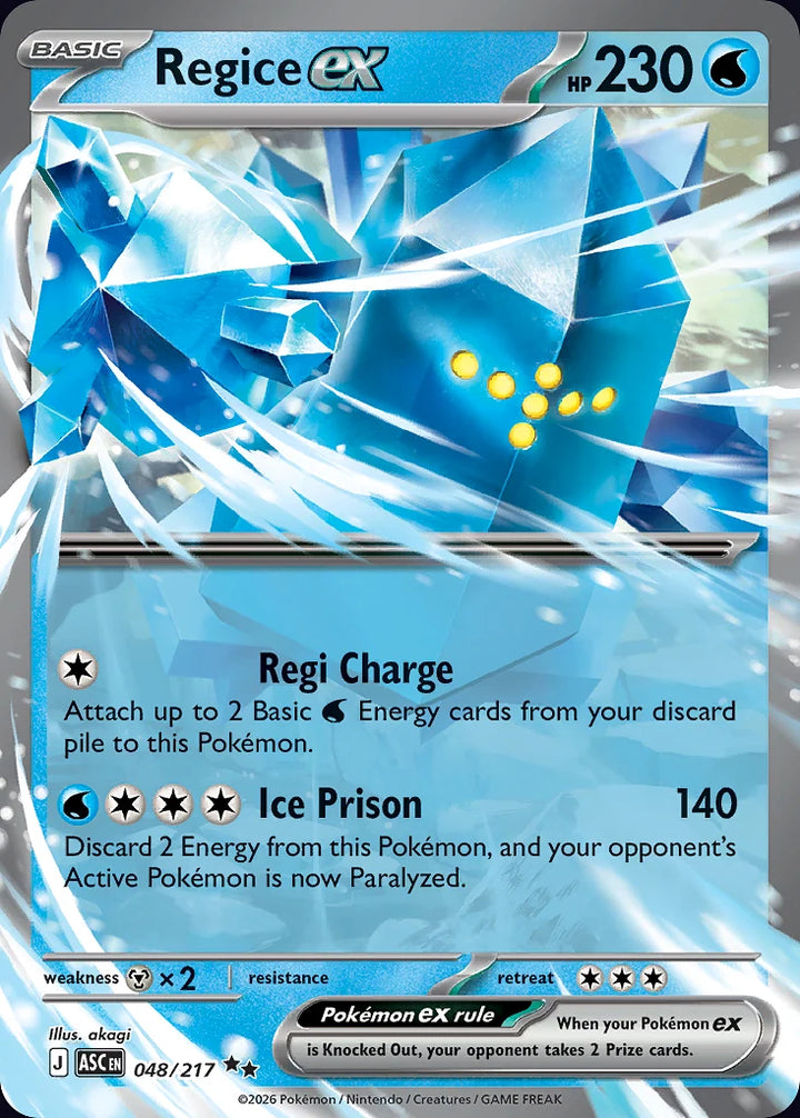 Regice ex 48 Double Rare (ex) - EN-me2pt5 card