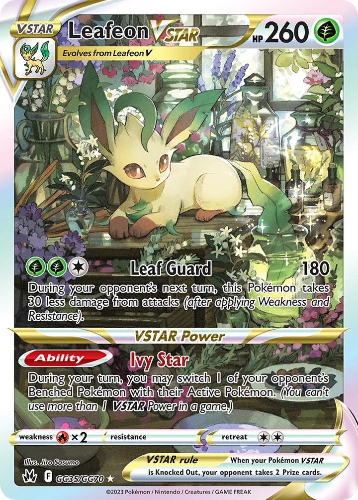 Leafeon VSTAR GG35 Galarian Gallery - Crown Zenith card