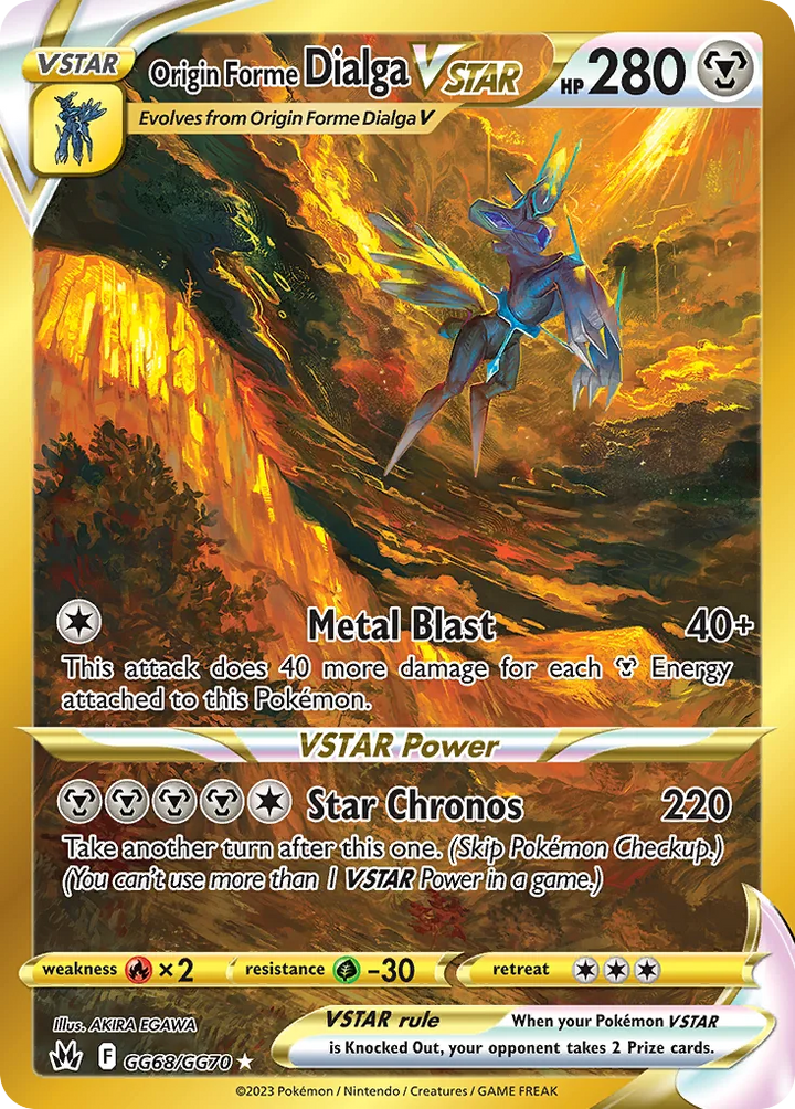 Origin Forme Dialga VSTAR GG68 Galarian Gallery Secret Rare - Crown Zenith card
