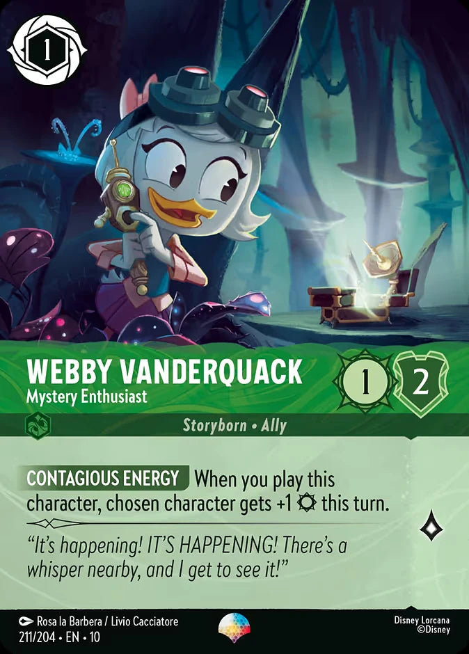 Webby Vanderquack - Mystery Enthusiast 211 Epic - Lorcana set 10 card