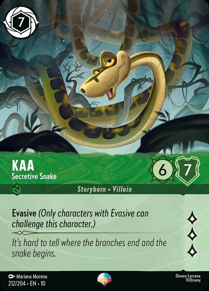 Kaa - Secretive Snake 212 Epic - Lorcana set 10 card