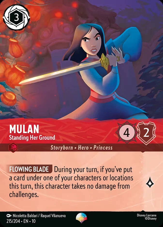 Mulan - Standing Her Ground 215 Epic - Lorcana set 10 card