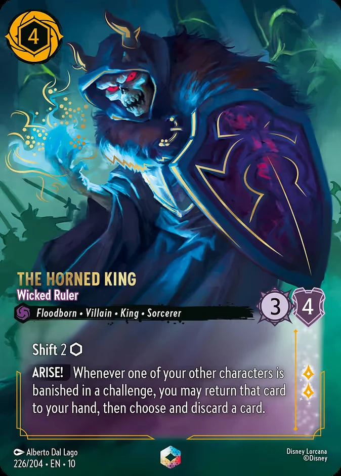 The Horned King - Wicked Ruler 226 Enchanted - Lorcana set 10 card