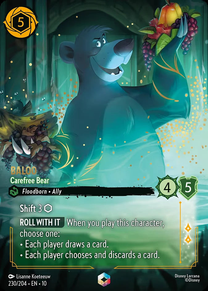 Baloo - Carefree Bear 230 Enchanted - Lorcana set 10 card