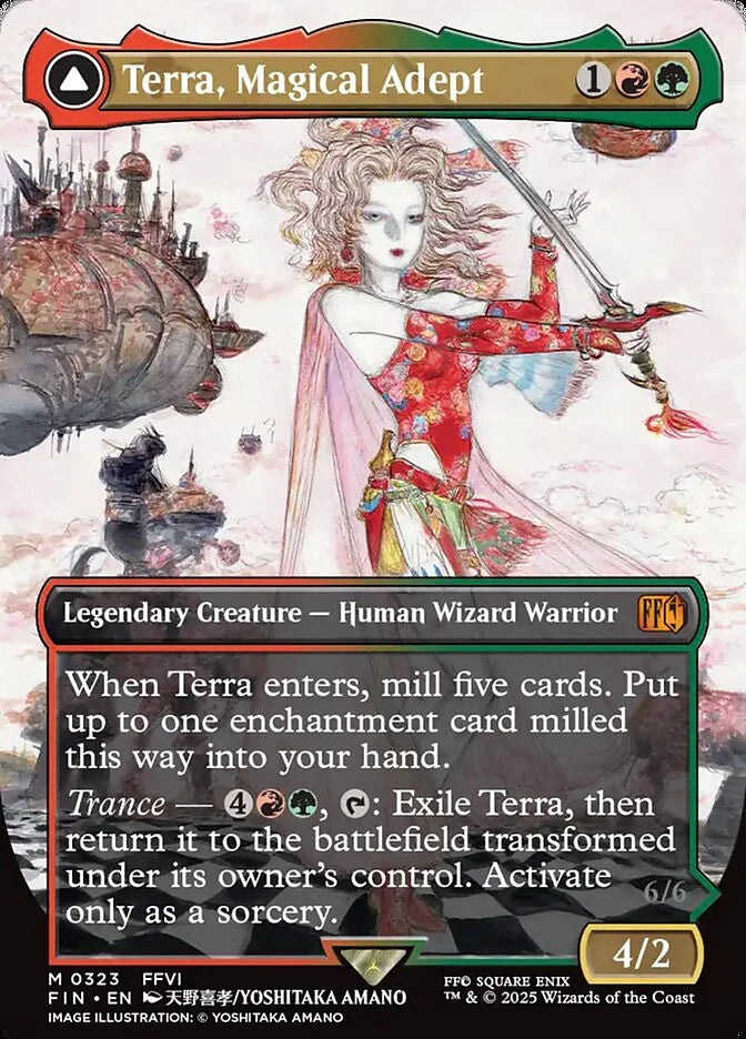 Terra, Magical Adept // Esper Terra 323 Borderless Mythic - MTG fin card