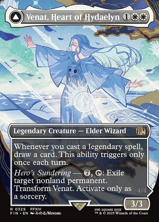 Venat, Heart of Hydaelyn // Hydaelyn, the Mothercrystal 329 Borderless Rare - MTG fin card