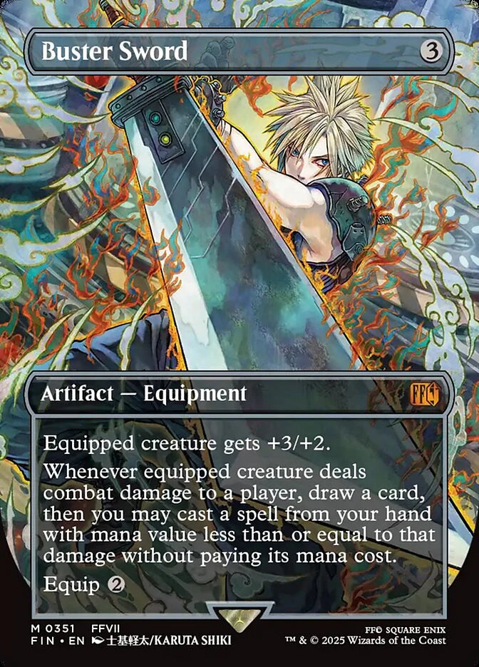 Buster Sword 351 Borderless Mythic - MTG fin card