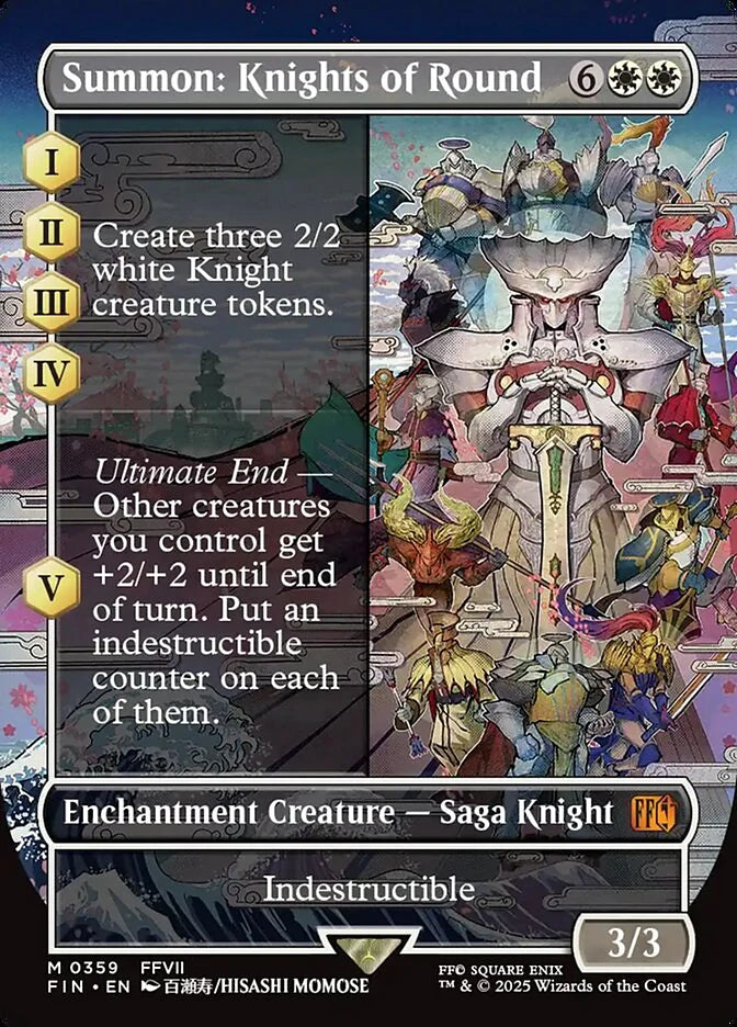 Summon: Knights of Round 359 Borderless Mythic - MTG fin card