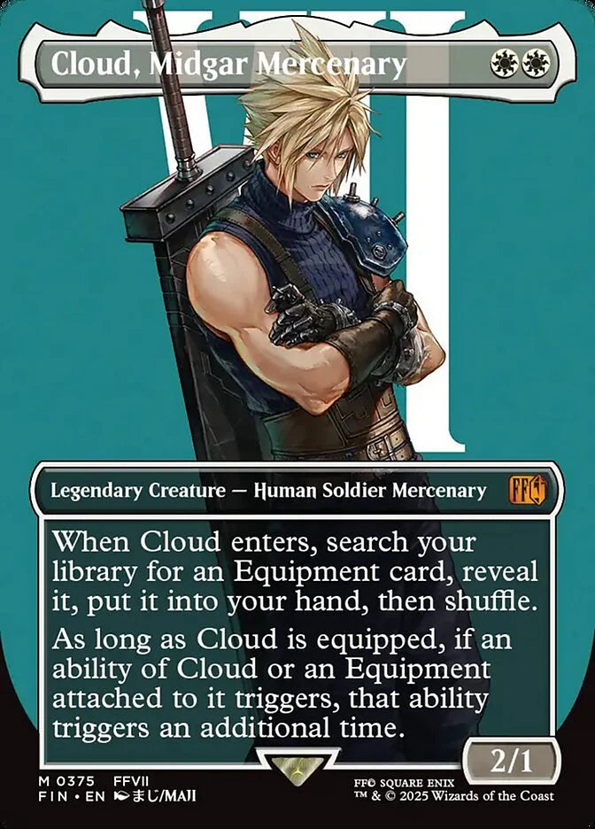 Cloud, Midgar Mercenary 375 Borderless Mythic - MTG fin card