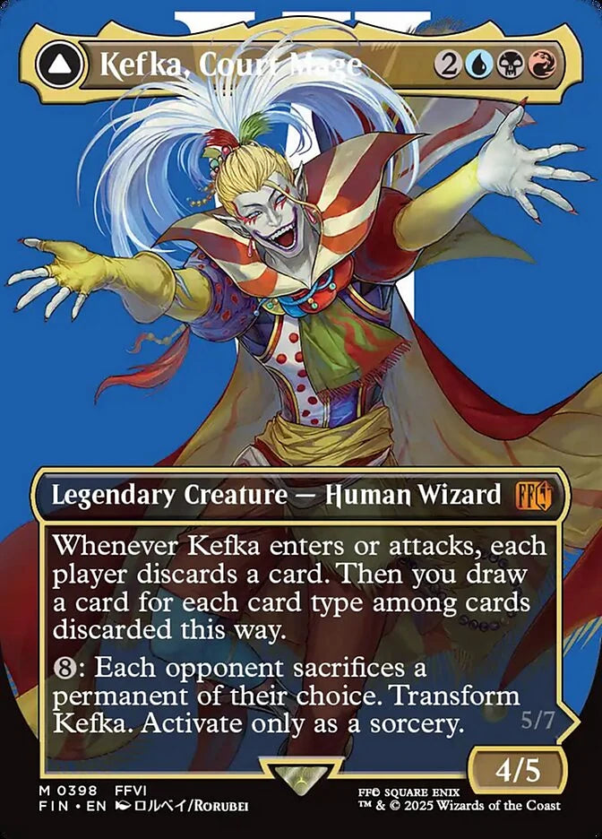 Kefka, Court Mage // Kefka, Ruler of Ruin 398 Borderless Mythic - MTG fin card