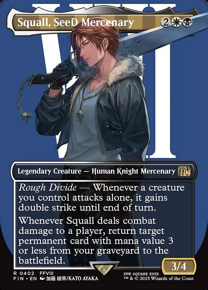 Squall, SeeD Mercenary 402 Borderless Rare - MTG fin card