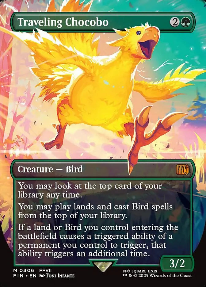 Traveling Chocobo 406 Borderless Mythic - MTG fin card