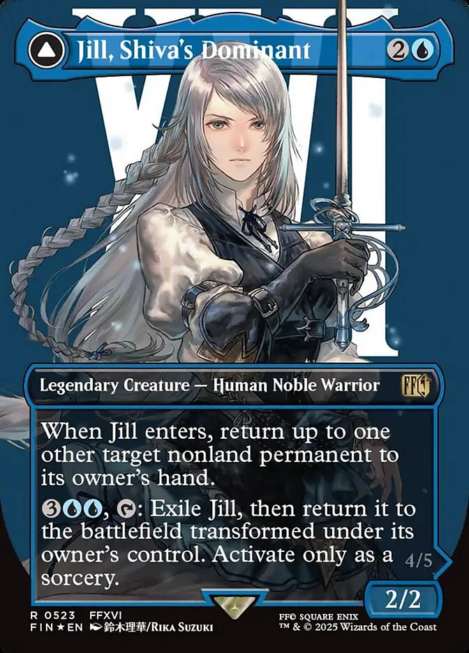 Jill, Shiva's Dominant // Shiva, Warden of Ice 523 Borderless Rare - MTG fin card