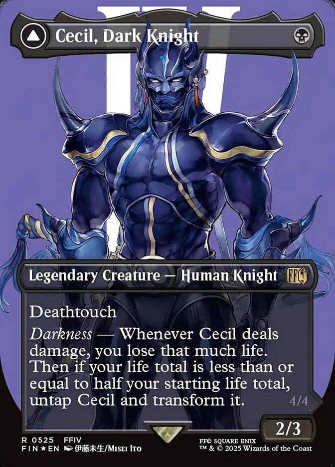 Cecil, Dark Knight // Cecil, Redeemed Paladin 525 Borderless Rare - MTG fin card