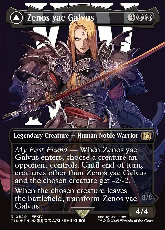 Zenos yae Galvus // Shinryu, Transcendent Rival 529 Borderless Rare - MTG fin card