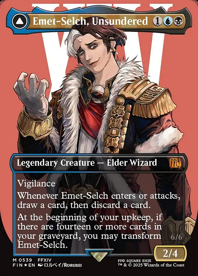 Emet-Selch, Unsundered // Hades, Sorcerer of Eld 539 Borderless Mythic - MTG fin card