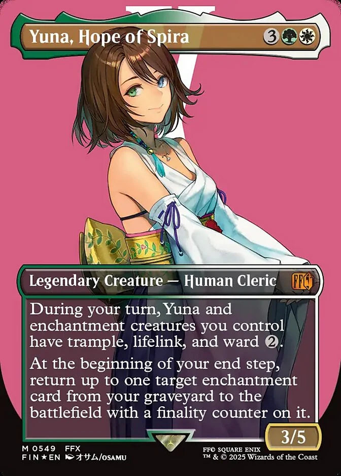 Yuna, Hope of Spira 549 Borderless Mythic - MTG fin card