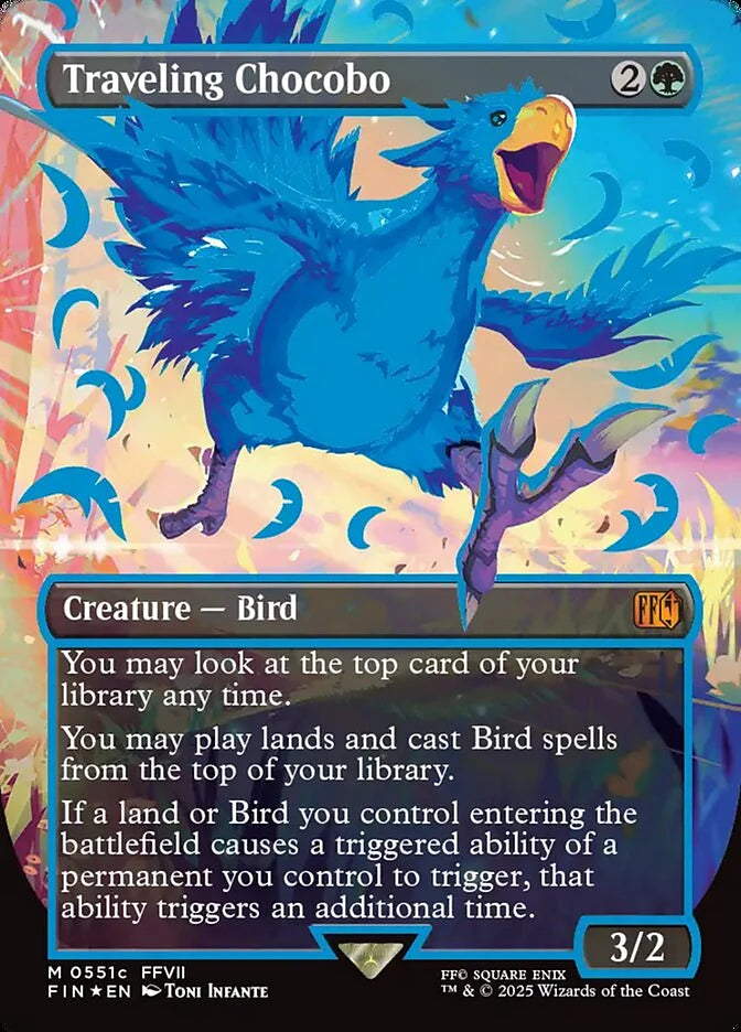 Traveling Chocobo 551c Borderless Mythic - MTG fin card