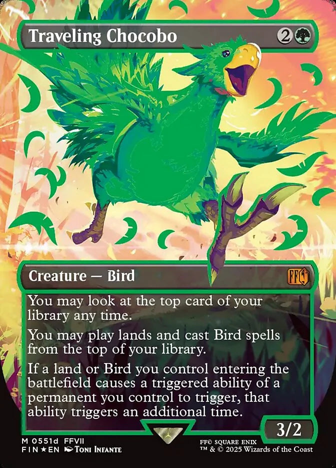 Traveling Chocobo 551d Borderless Mythic - MTG fin card