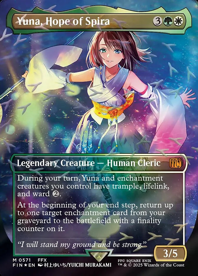 Yuna, Hope of Spira 571 Borderless Mythic - MTG fin card